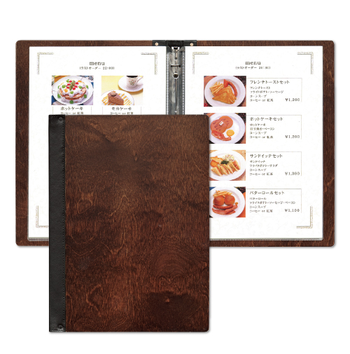 孔夾款木製菜單本(A4-8P)